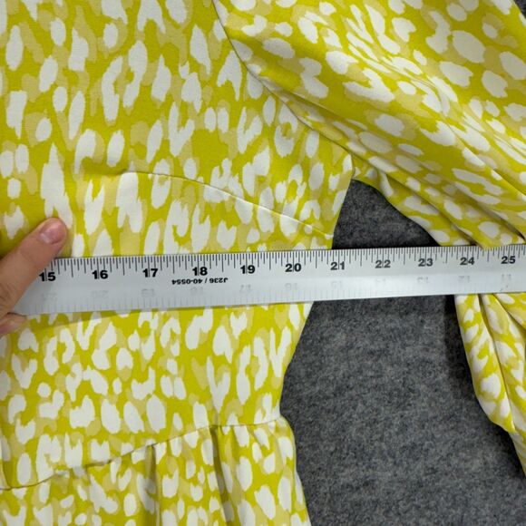 Who What Wear Mini Dress Women M Medium Yellow Floral Short Button Long Sleeve - Picture 5 of 7